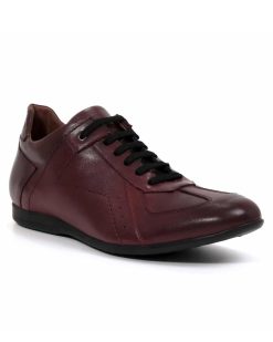 Muške kožne cipele velikih brojeva, model 4641 u bordo boji.