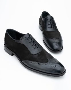 Muške elegantne cipele Edi-G u klasičnoj crnoj boji.