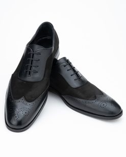 Muške elegantne cipele Edi-G u klasičnoj crnoj boji.