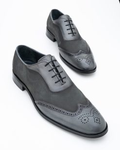Muške kožne elegantne cipele Edi-G u elegantnoj sivoj boji.