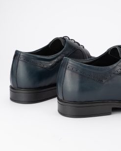 Muške elegantne kožne cipele velikih brojeva - 4357G u teget boji.