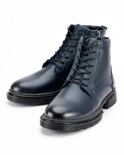 Muške duboke kožne cipele u teget boji, model DC-77509
