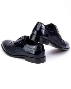 Teget muške kožne elegantne cipele velikih brojeva 8196-G