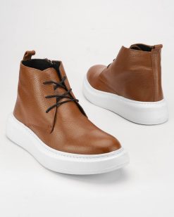 Muške kožne duboke cipele - patike model CZ-56-142-19 u braon boji